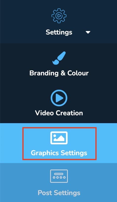 Dripflow Settings menu with Graphics Settings highlighted