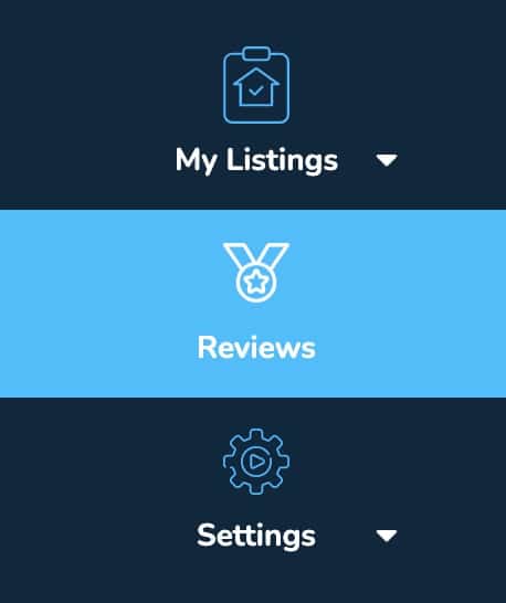 Dripflow menu with Reviews selected