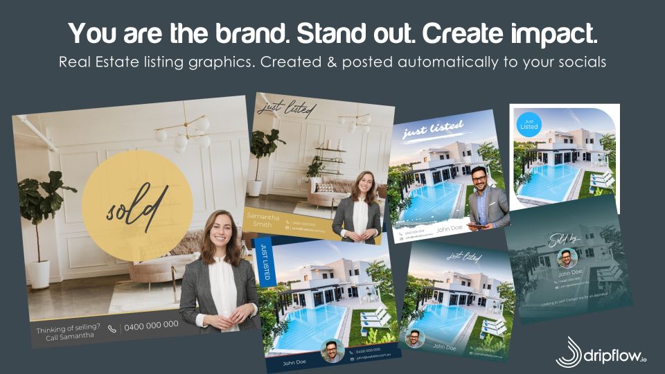 Banner reading You are the brand. Stand out. Create impact, above branded listing graphics